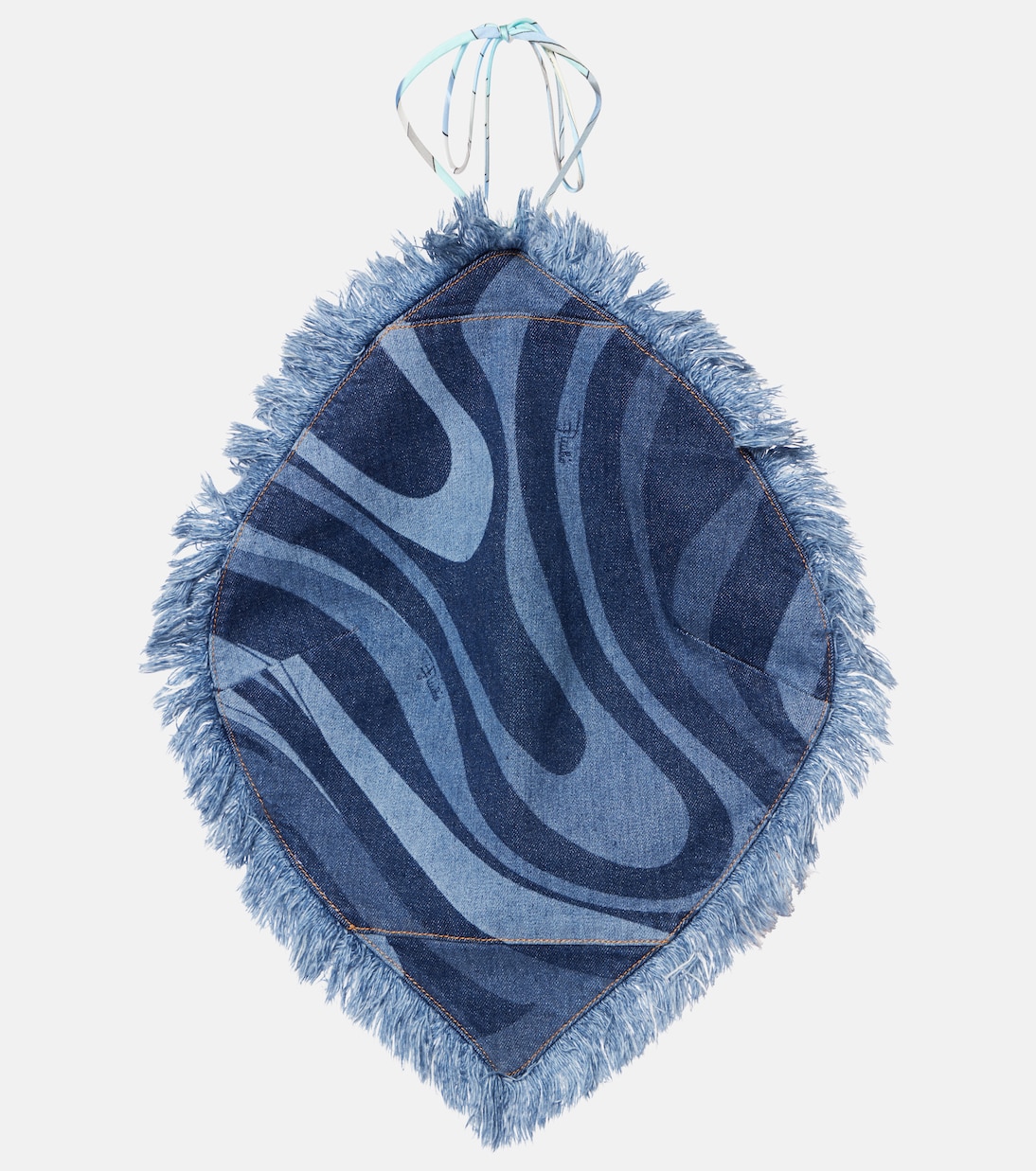 Marmo halterneck denim top | Pucci