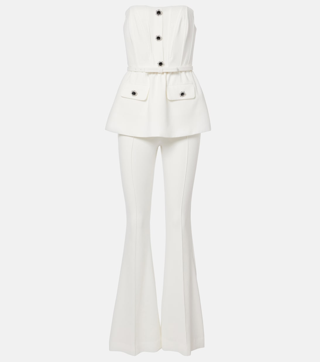 Strapless crêpe jumpsuit  | Self-Portrait