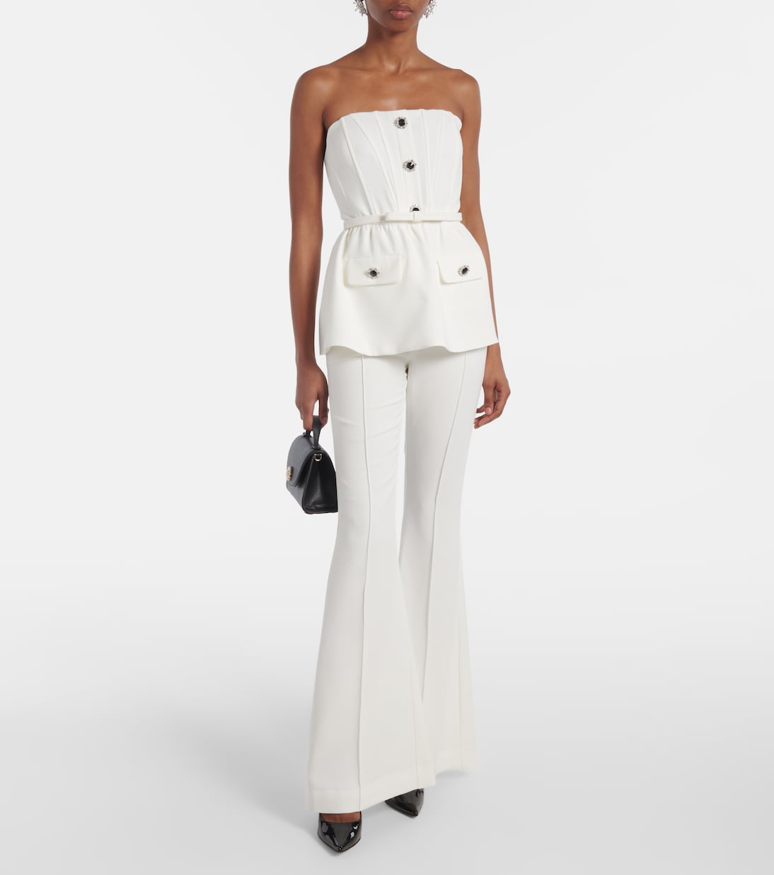 Strapless crêpe jumpsuit  | Self-Portrait