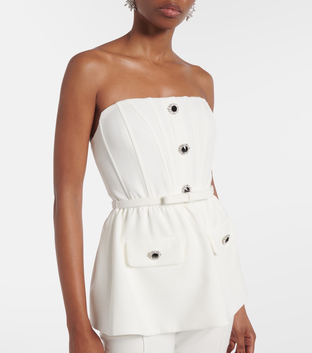 Strapless crêpe jumpsuit  | Self-Portrait