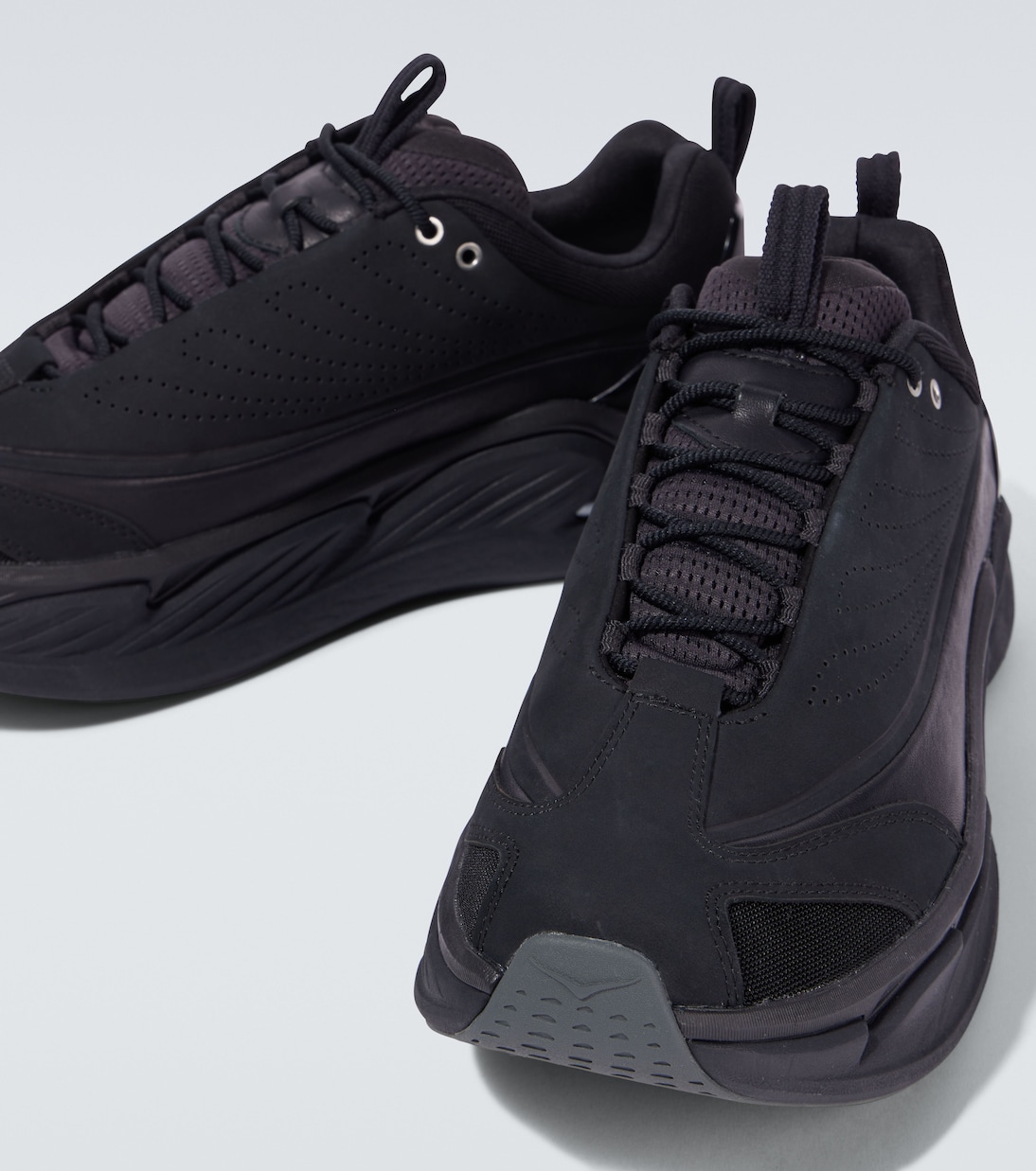 Elevon X leather-trimmed sneakers | Hoka One One