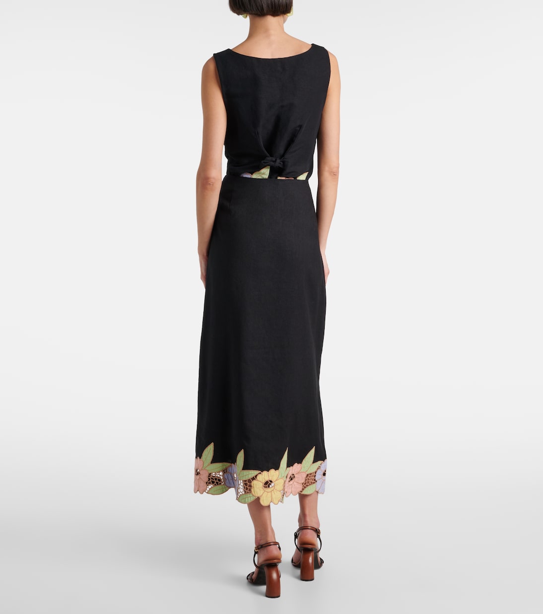 Midiskirt Serano aus einem Leinengemisch | Rixo