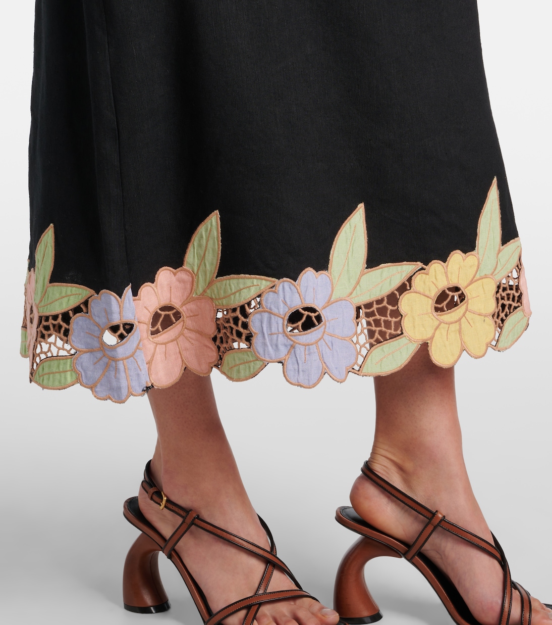 Midiskirt Serano aus einem Leinengemisch | Rixo