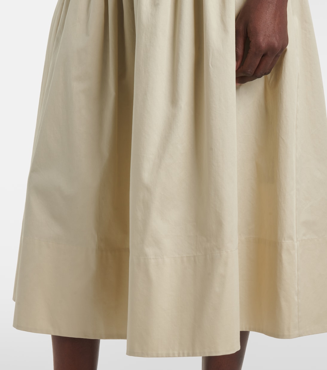 Falda midi Leonie de satén de algodón fruncida | Joseph