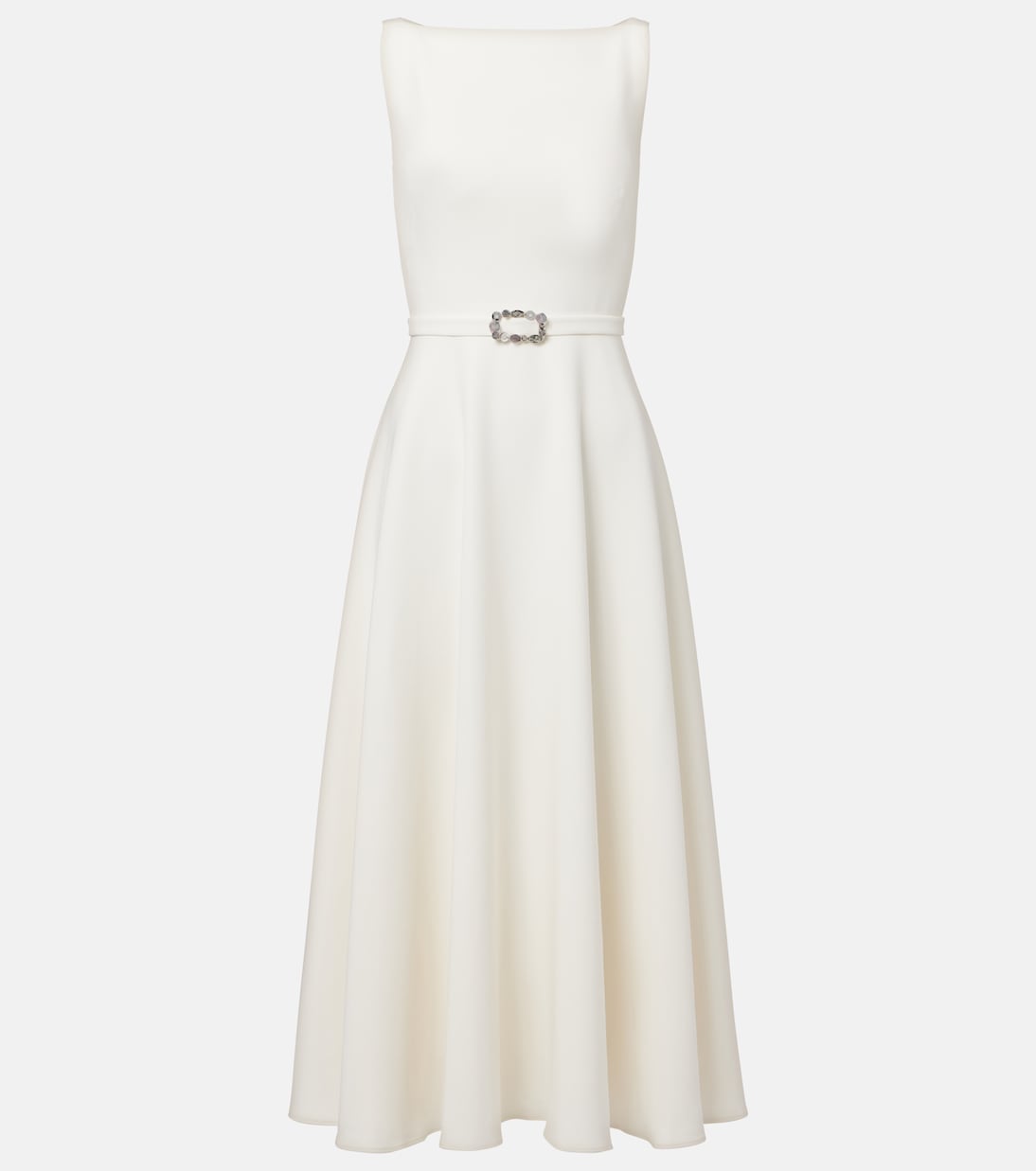 Belted A-line midi dress | Safiyaa