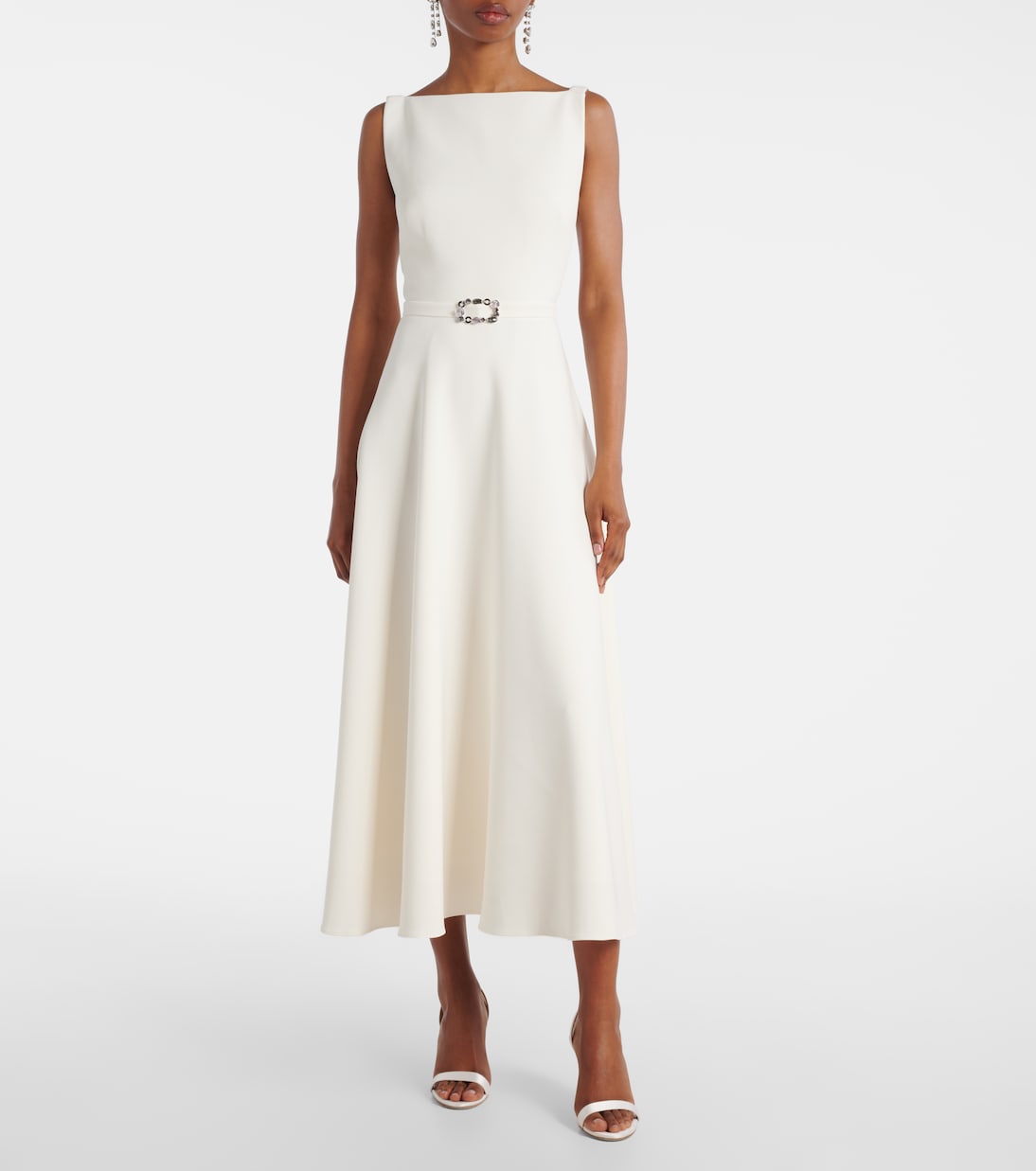 Belted A-line midi dress | Safiyaa