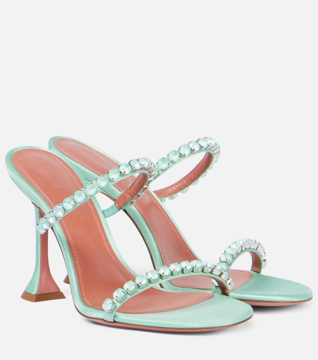 Gigi 95 embellished satin sandals | Amina Muaddi