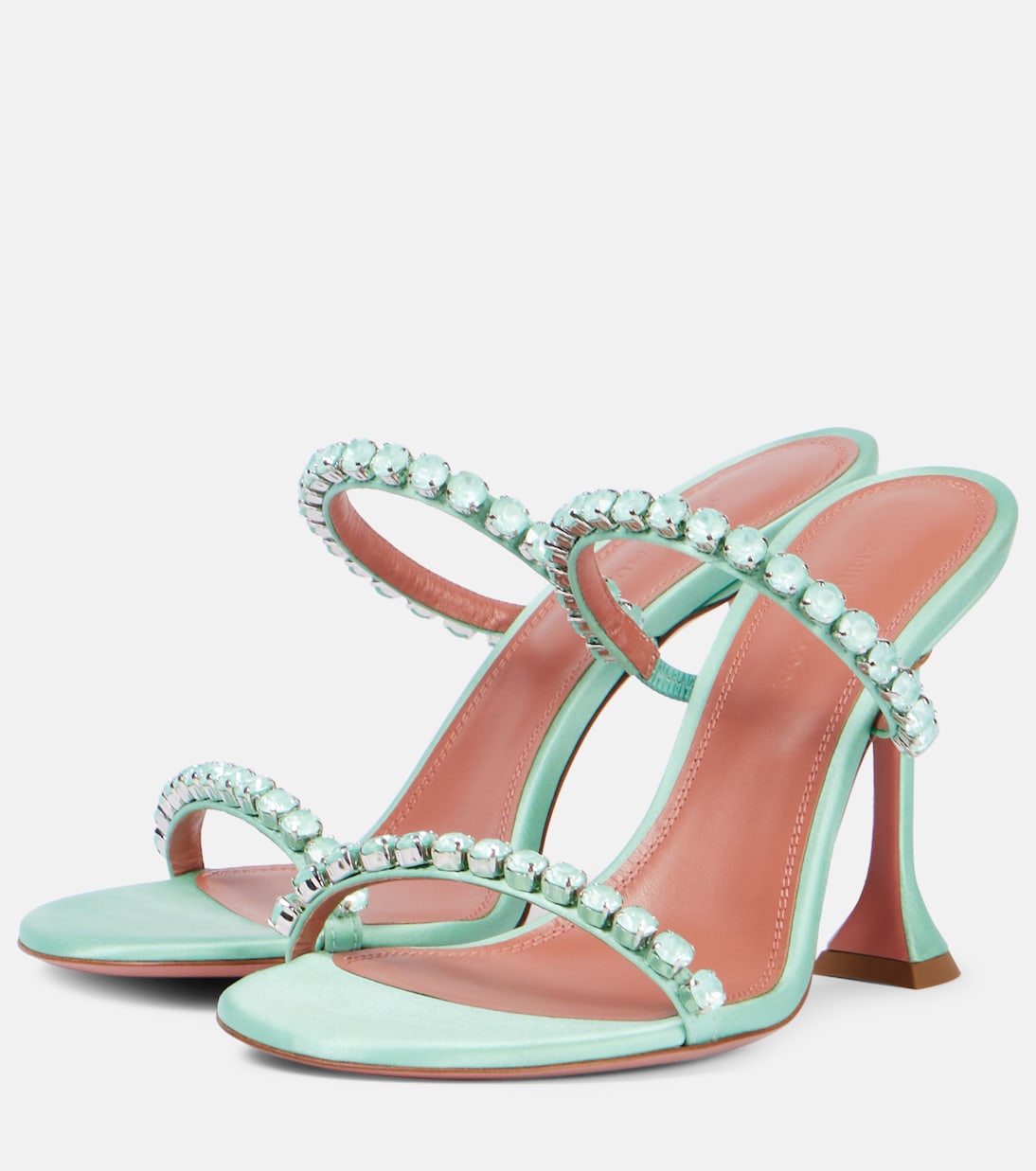 Gigi 95 embellished satin sandals | Amina Muaddi