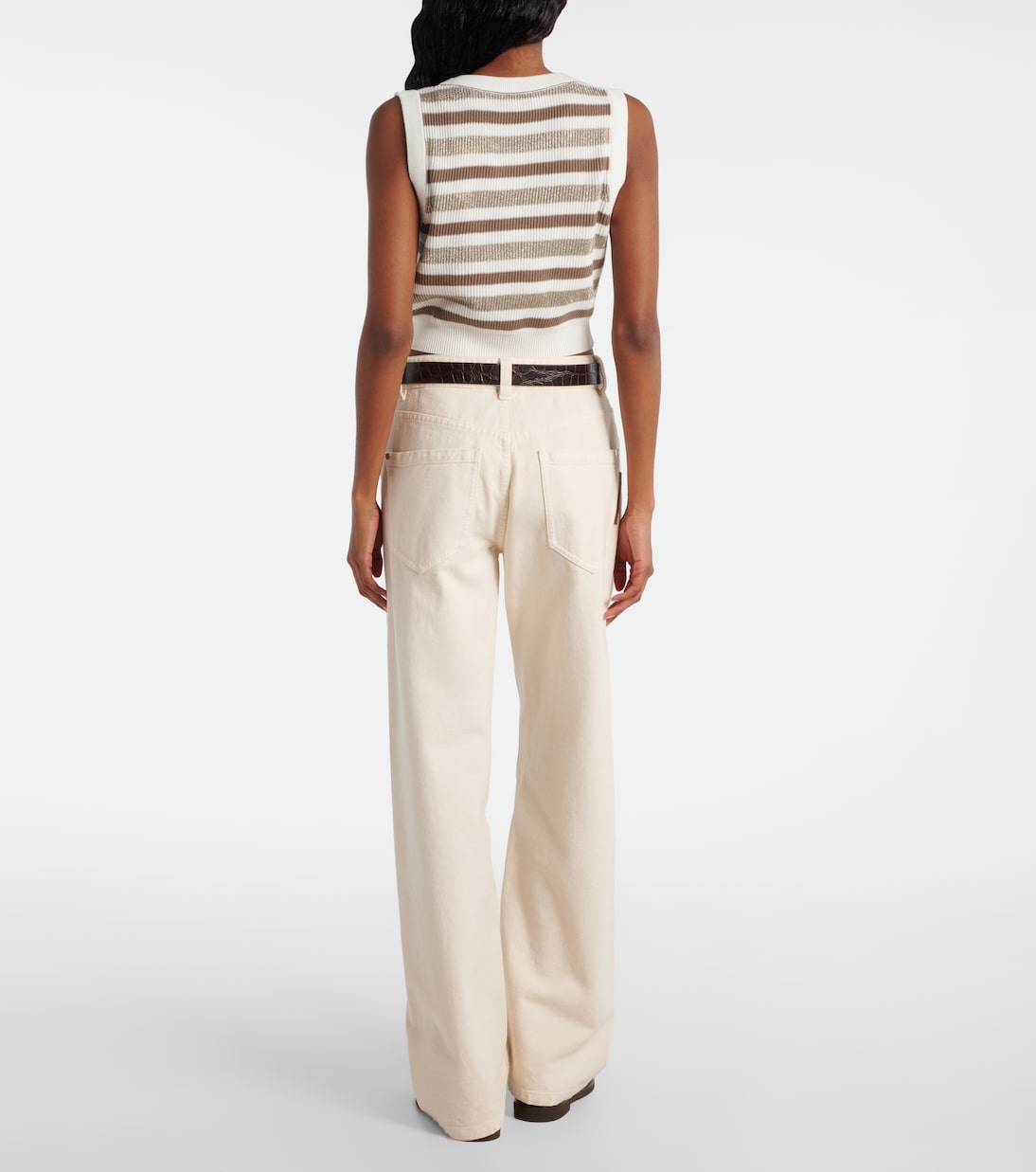 Chaleco de algodón a rayas | Brunello Cucinelli