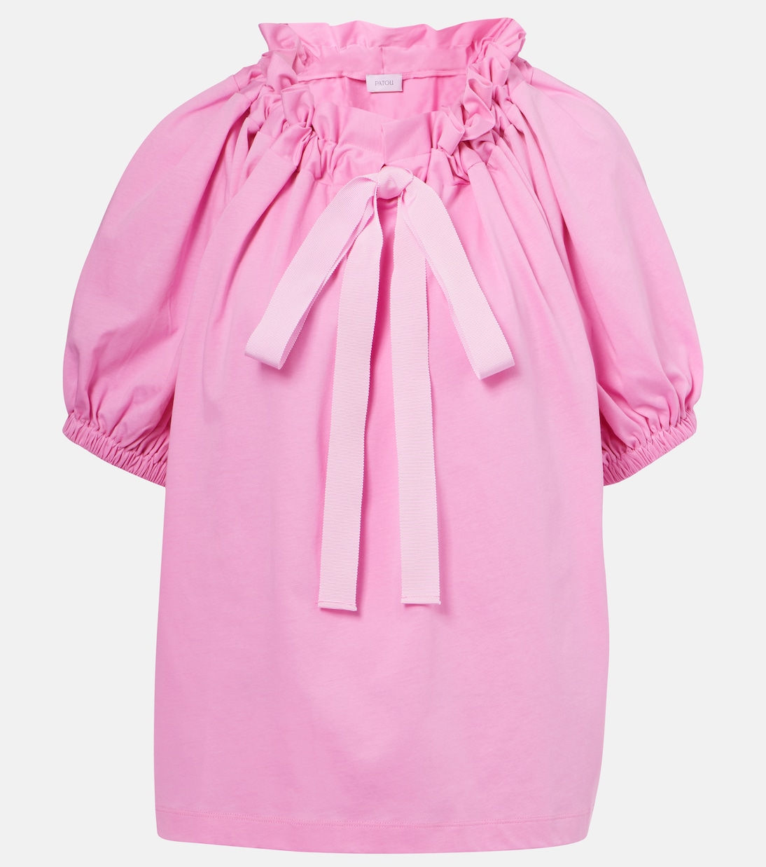 Bow-detail cotton jersey top  | Patou