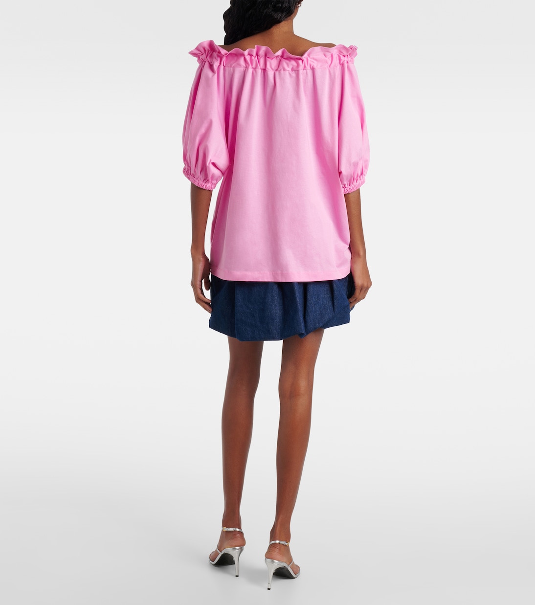 Bow-detail cotton jersey top  | Patou