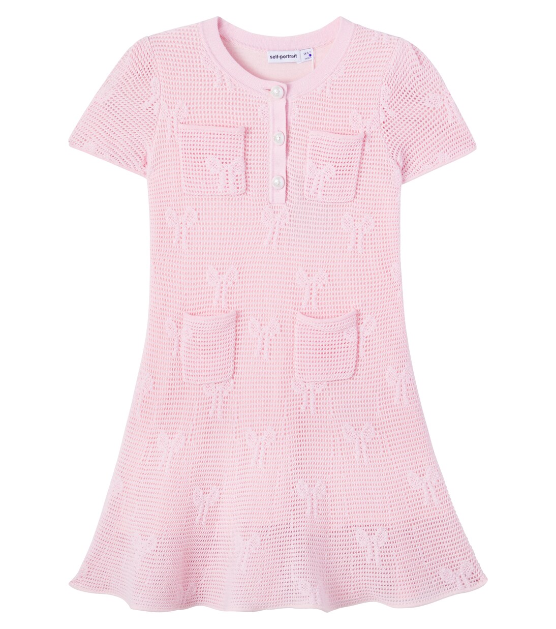 Vestido Bow en mezcla de algodón | Self-Portrait Kids