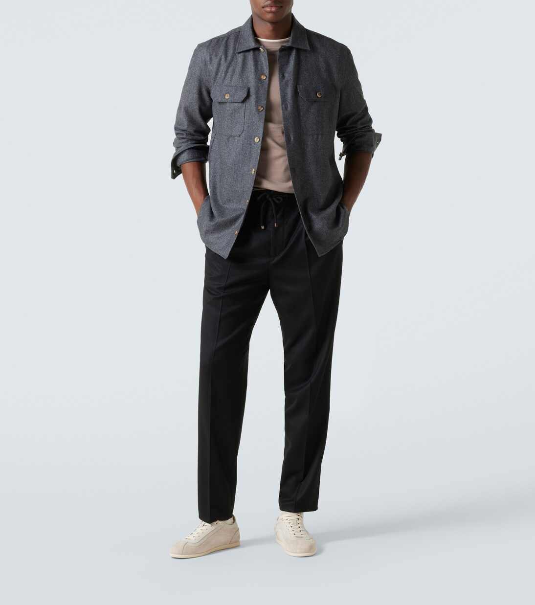 Pantalones tapered de lana virgen | Brunello Cucinelli