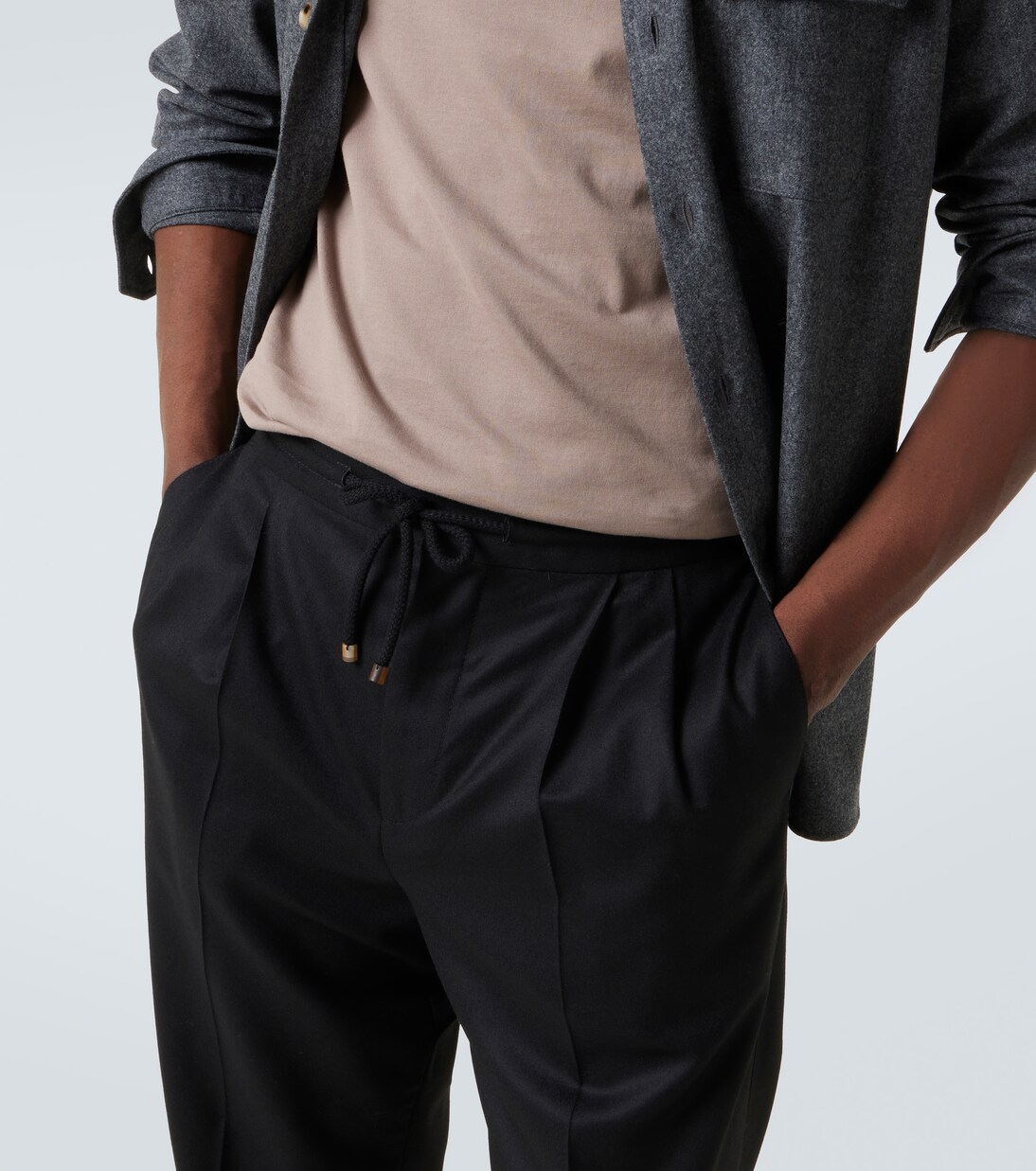 Pantalones tapered de lana virgen | Brunello Cucinelli