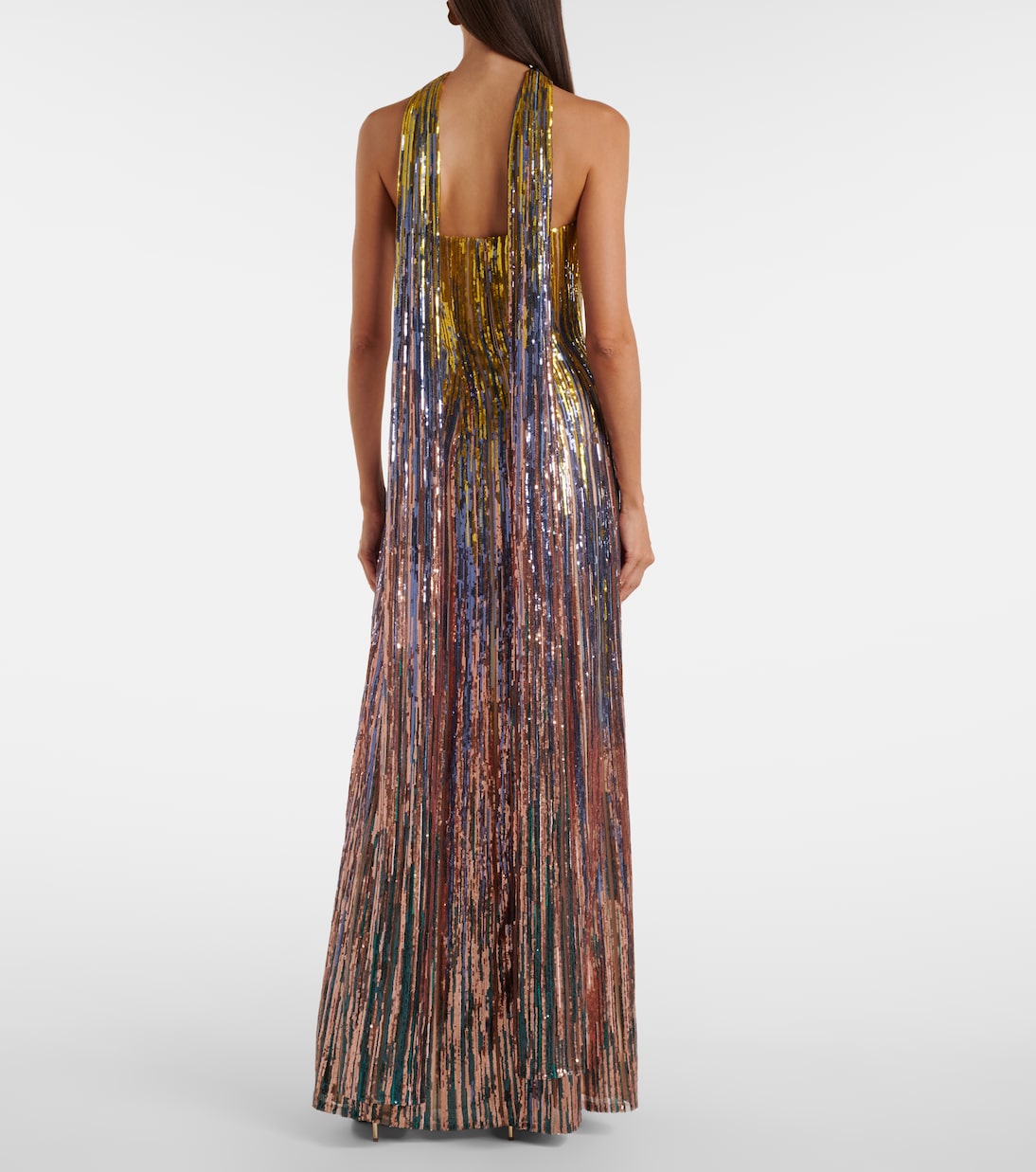 Sequined scarf-detail strapless gown  | Elie Saab