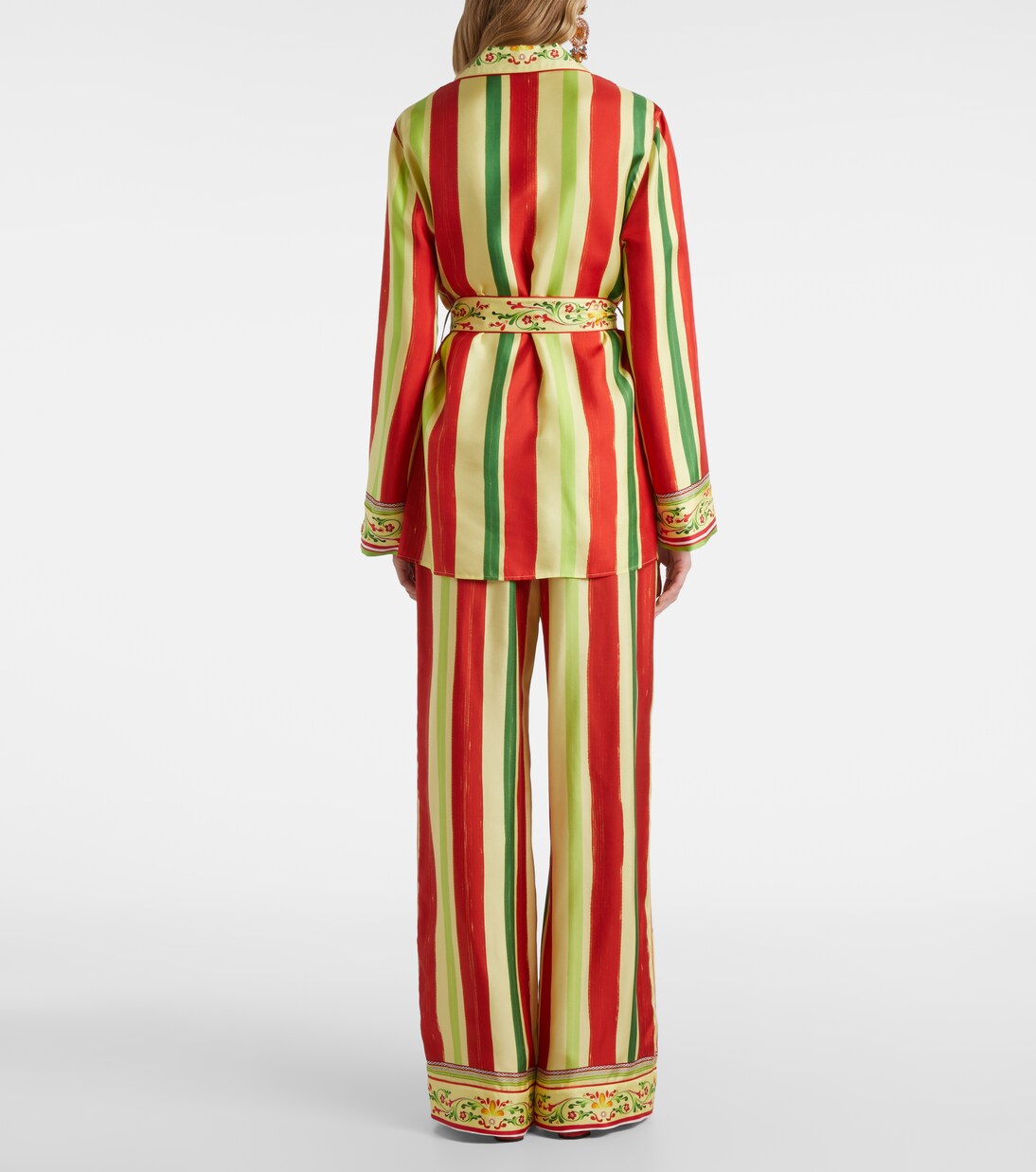 Belted striped silk shirt | Dolce&Gabbana