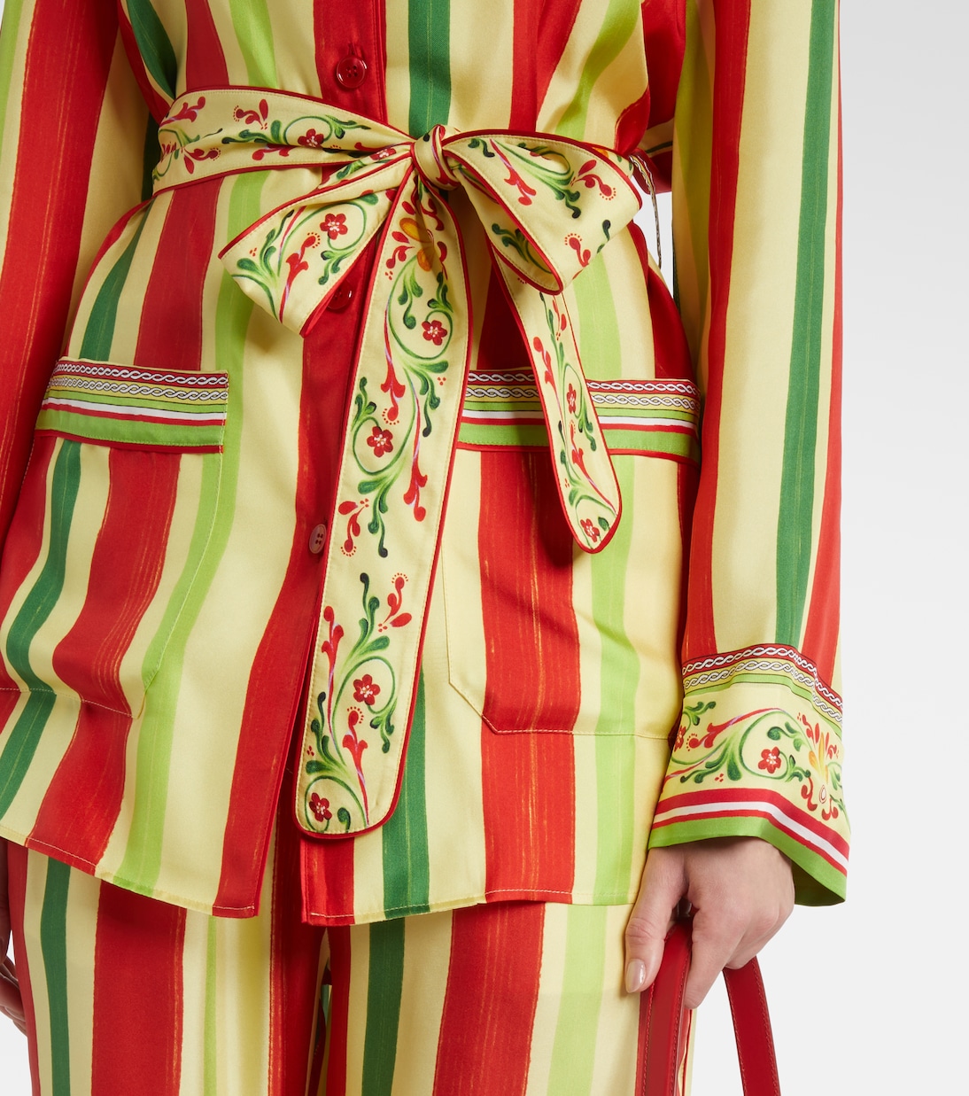 Belted striped silk shirt | Dolce&Gabbana