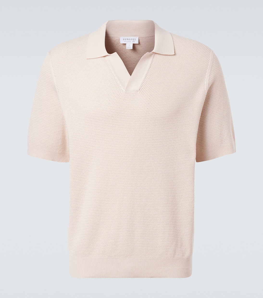 Waffle-knit cotton polo shirt | Sunspel