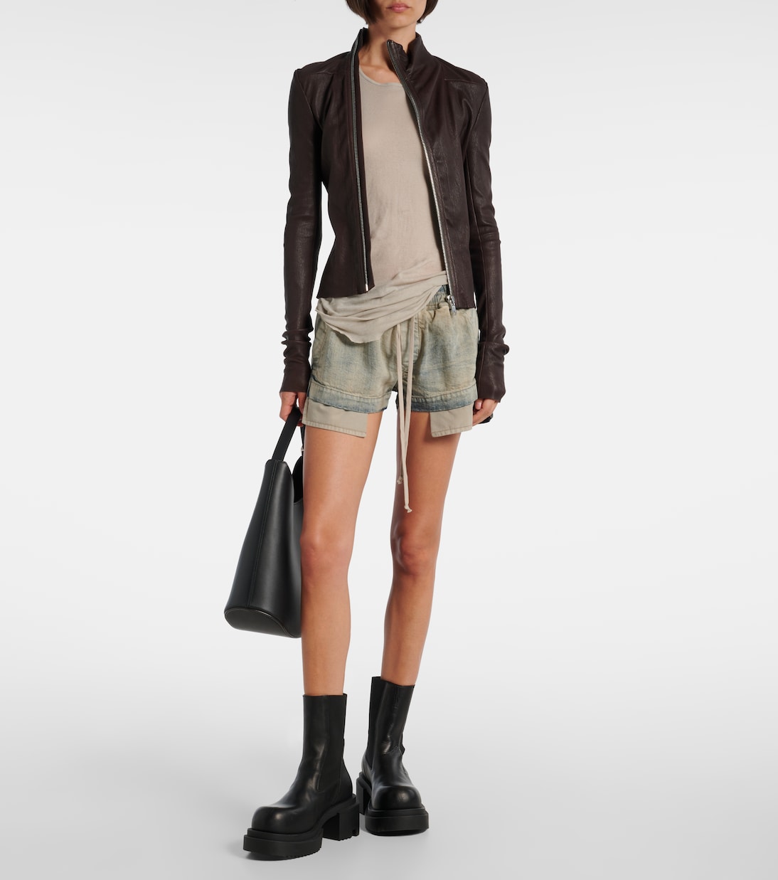 Faded denim shorts | Rick Owens