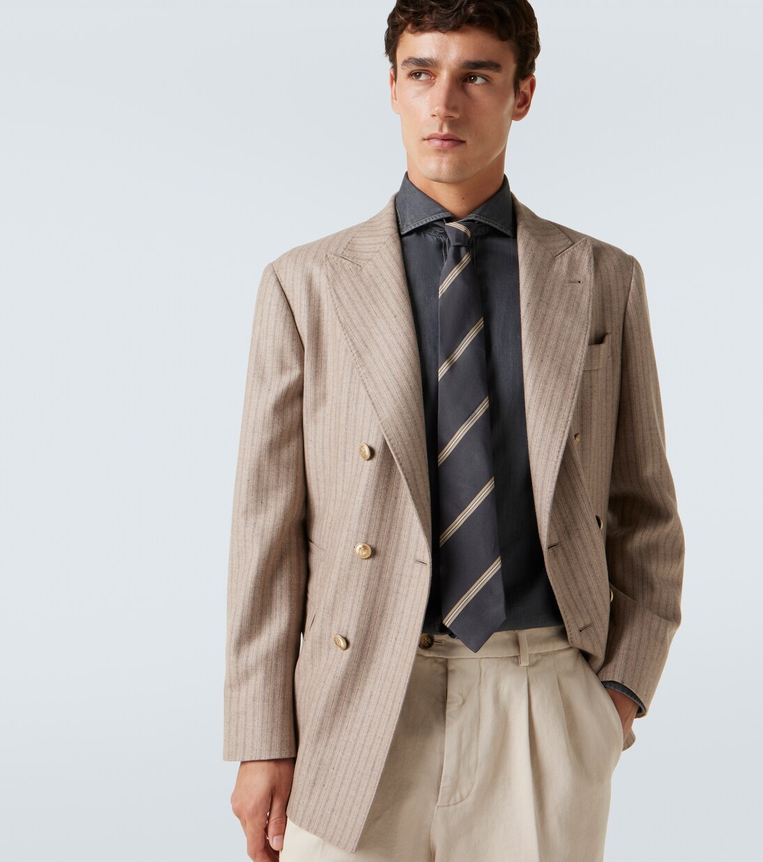 条纹真丝领带 | Brunello Cucinelli