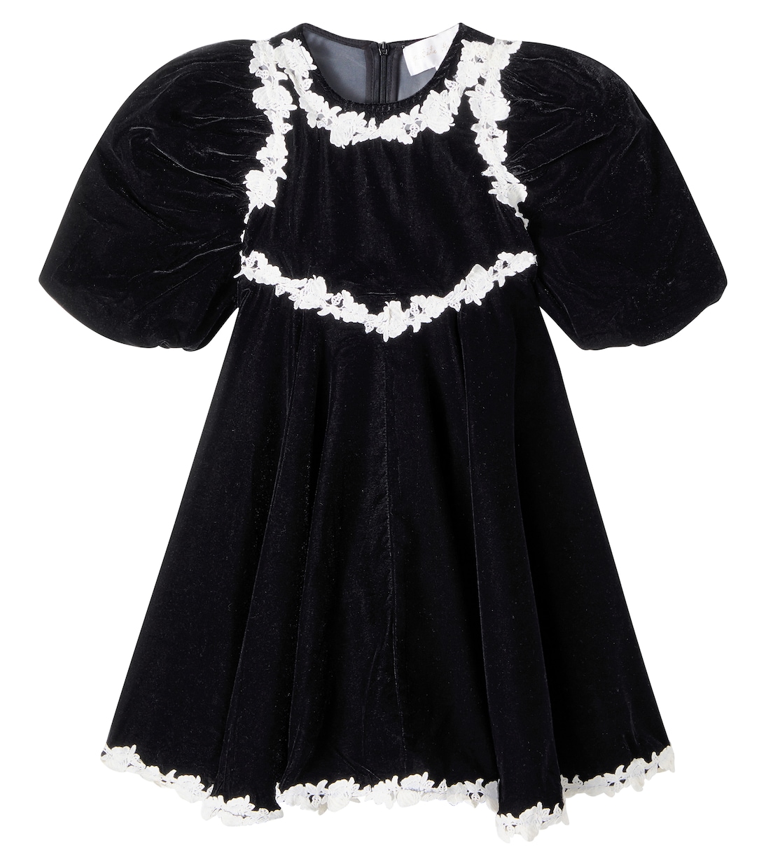 Lace-trimmed velvet dress | Petite Amalie  