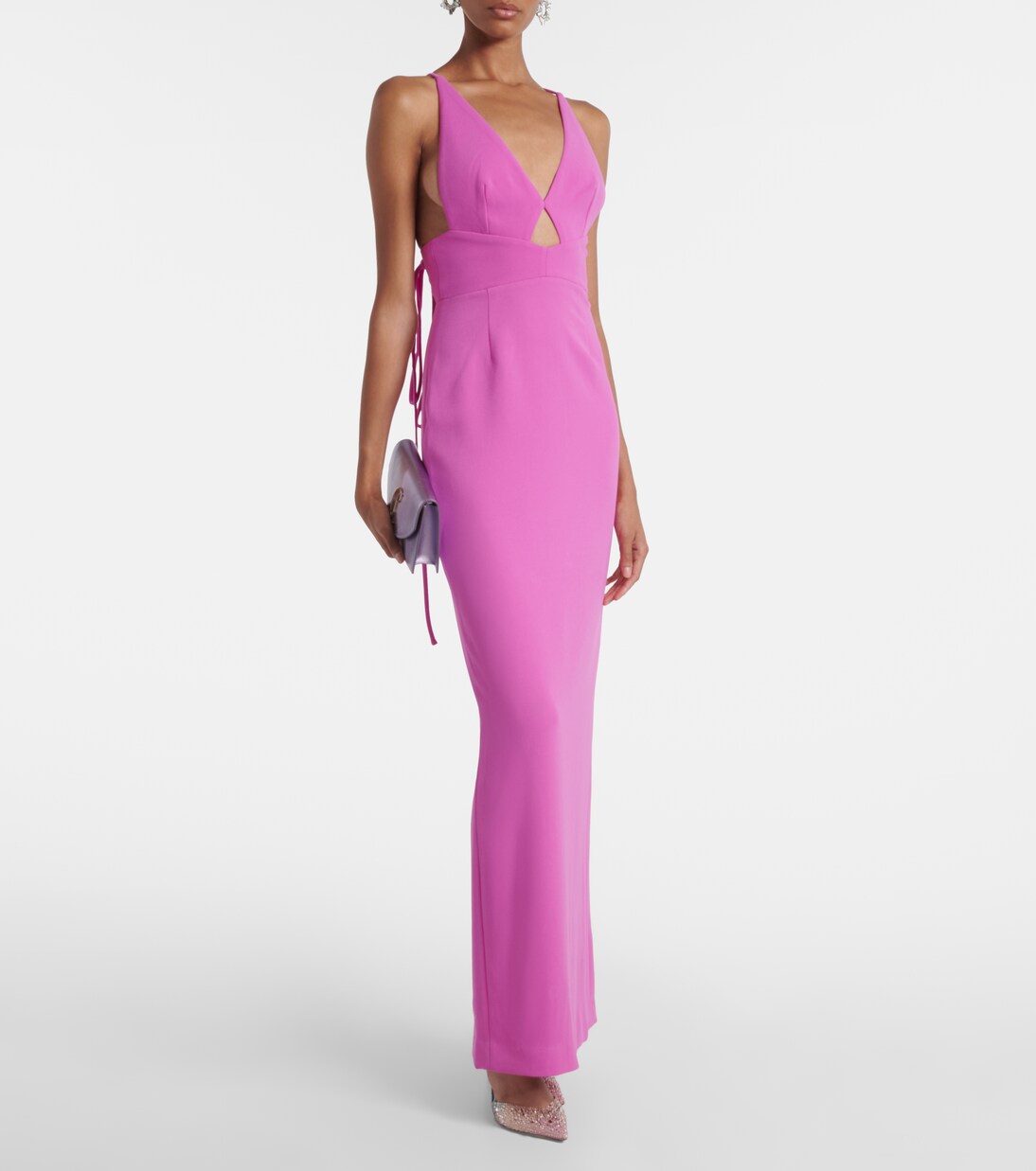 Robe longue Milly en crêpe | Solace London