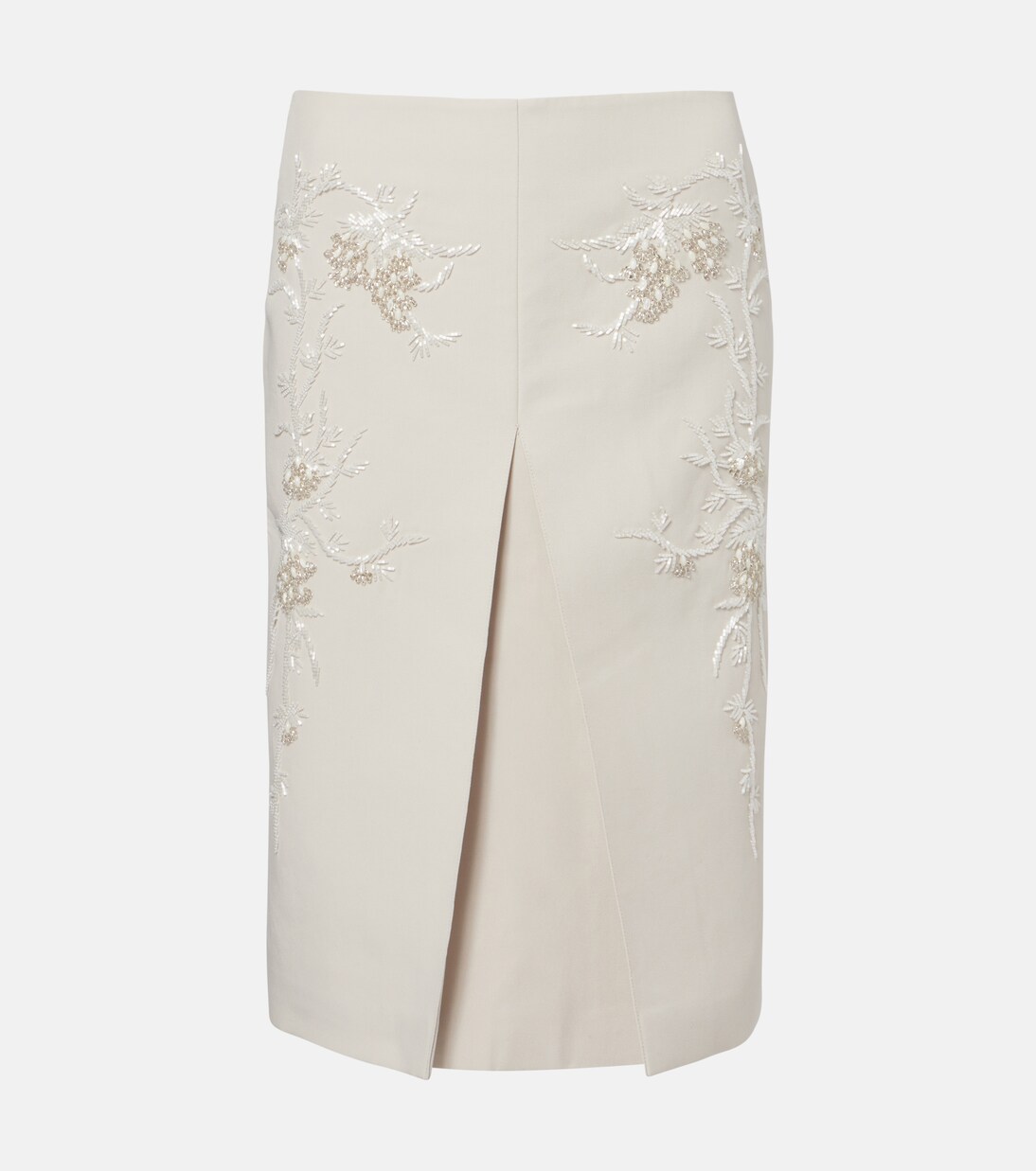 Embellished low-rise cotton-blend midi skirt | Jacques Wei