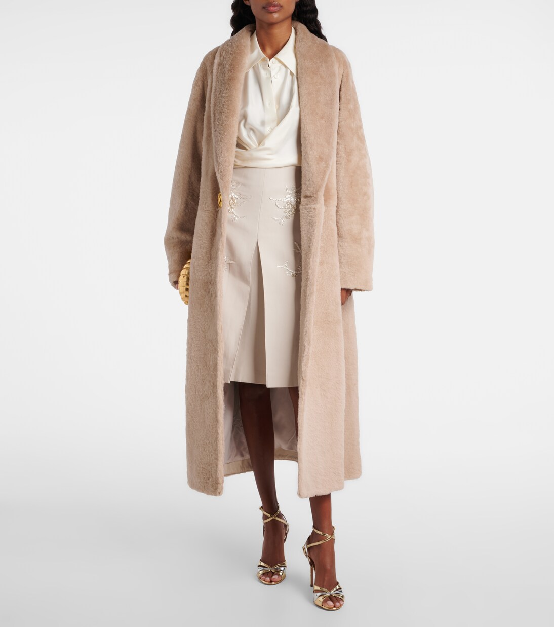 Embellished low-rise cotton-blend midi skirt | Jacques Wei