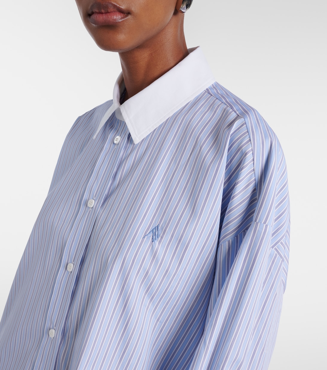 Striped asymmetric cotton shirt | The Attico