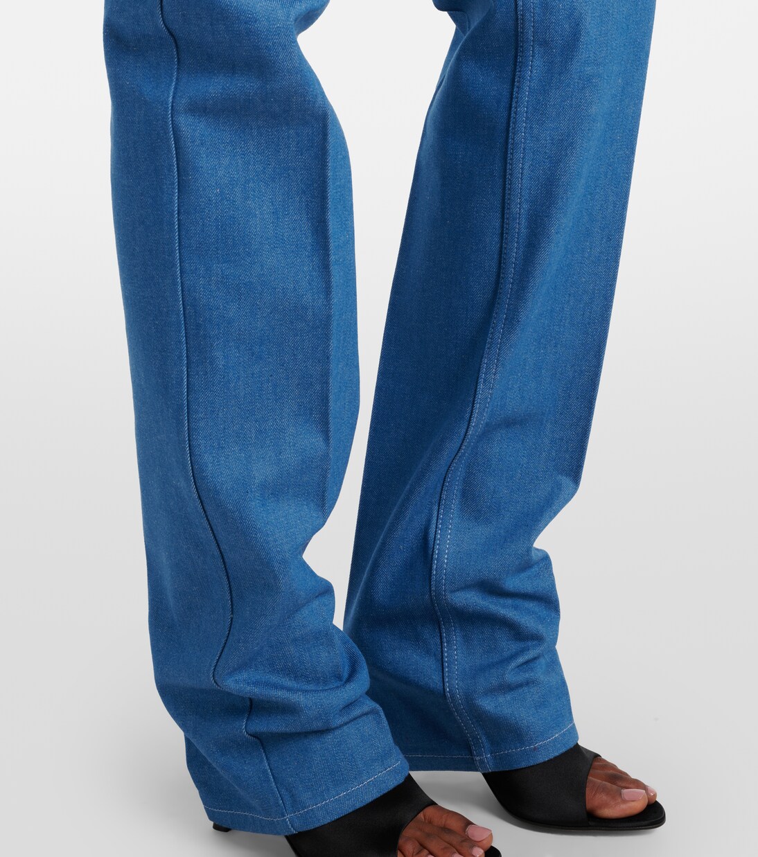 Pantalones slim de chambray de algodón con Horsebit | Gucci