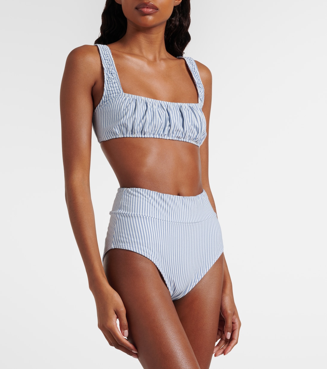 Culotte de bikini rayée à taille haute | Montce