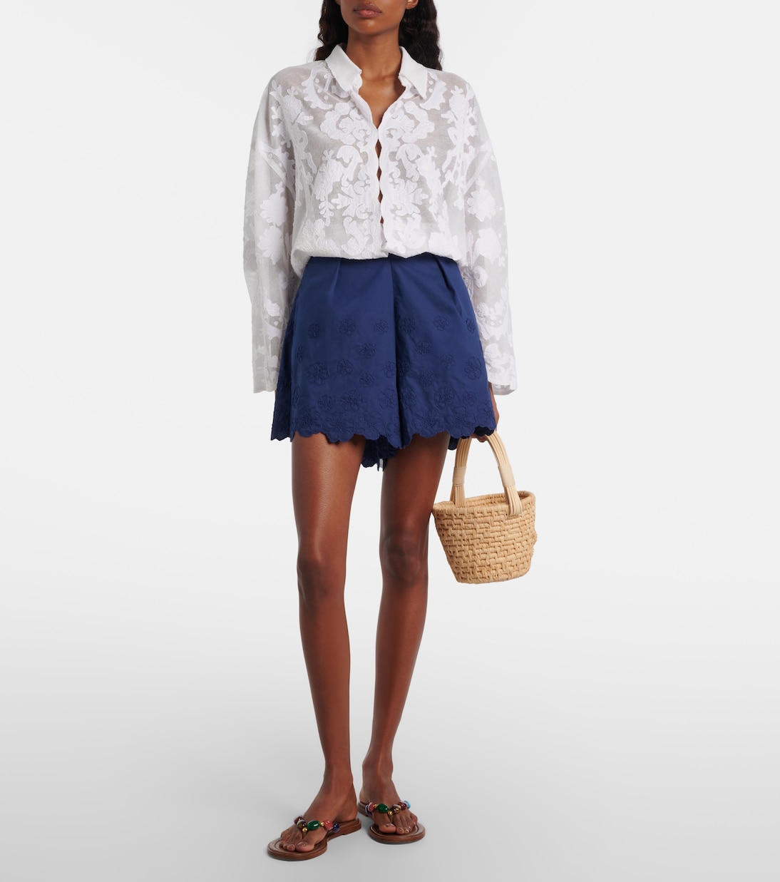 Embroidered cotton shirt | Juliet Dunn