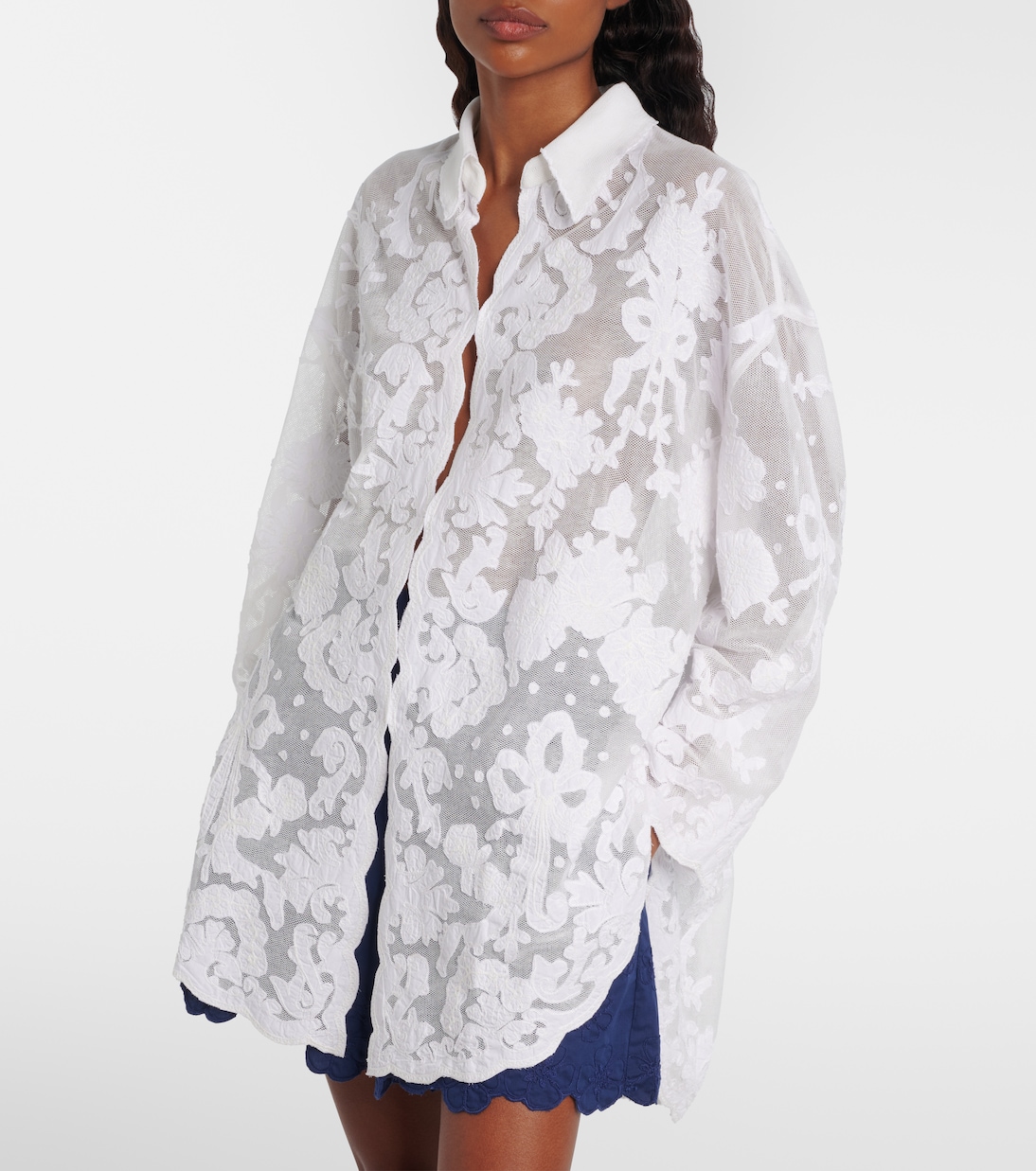 Embroidered cotton shirt | Juliet Dunn