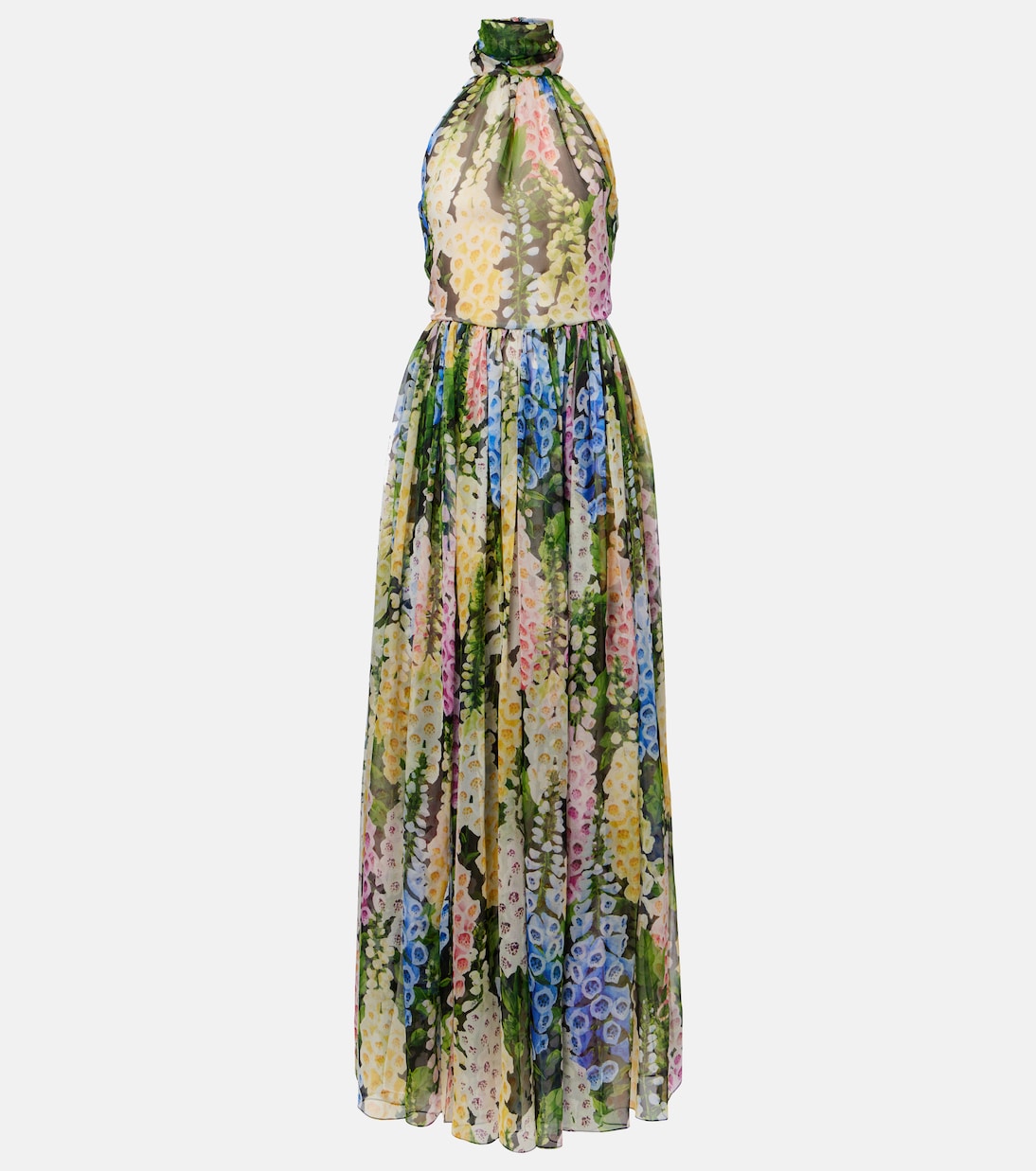 Robe longue en soie à fleurs | Oscar de la Renta