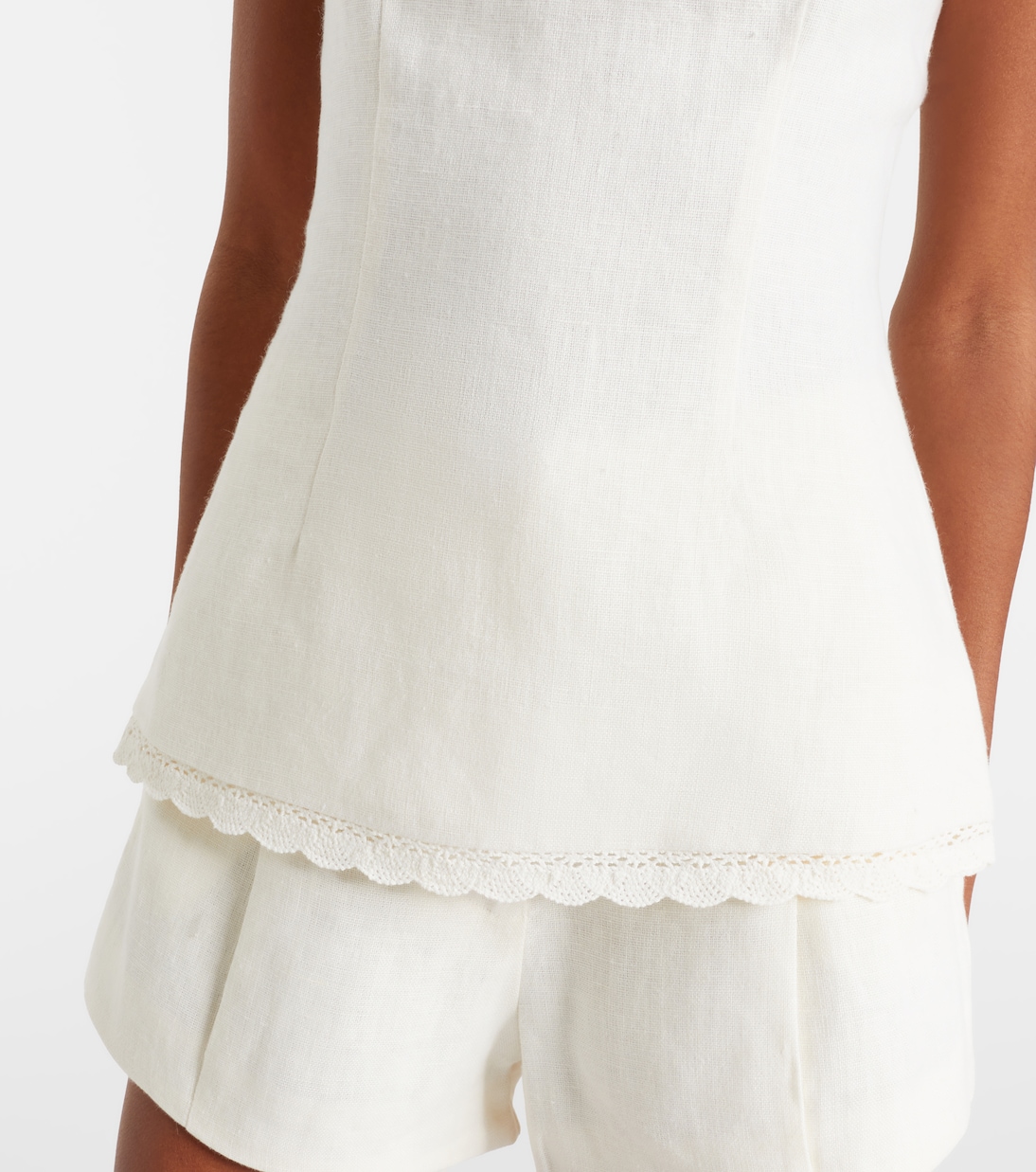 Effi scalloped linen tank top | Posse