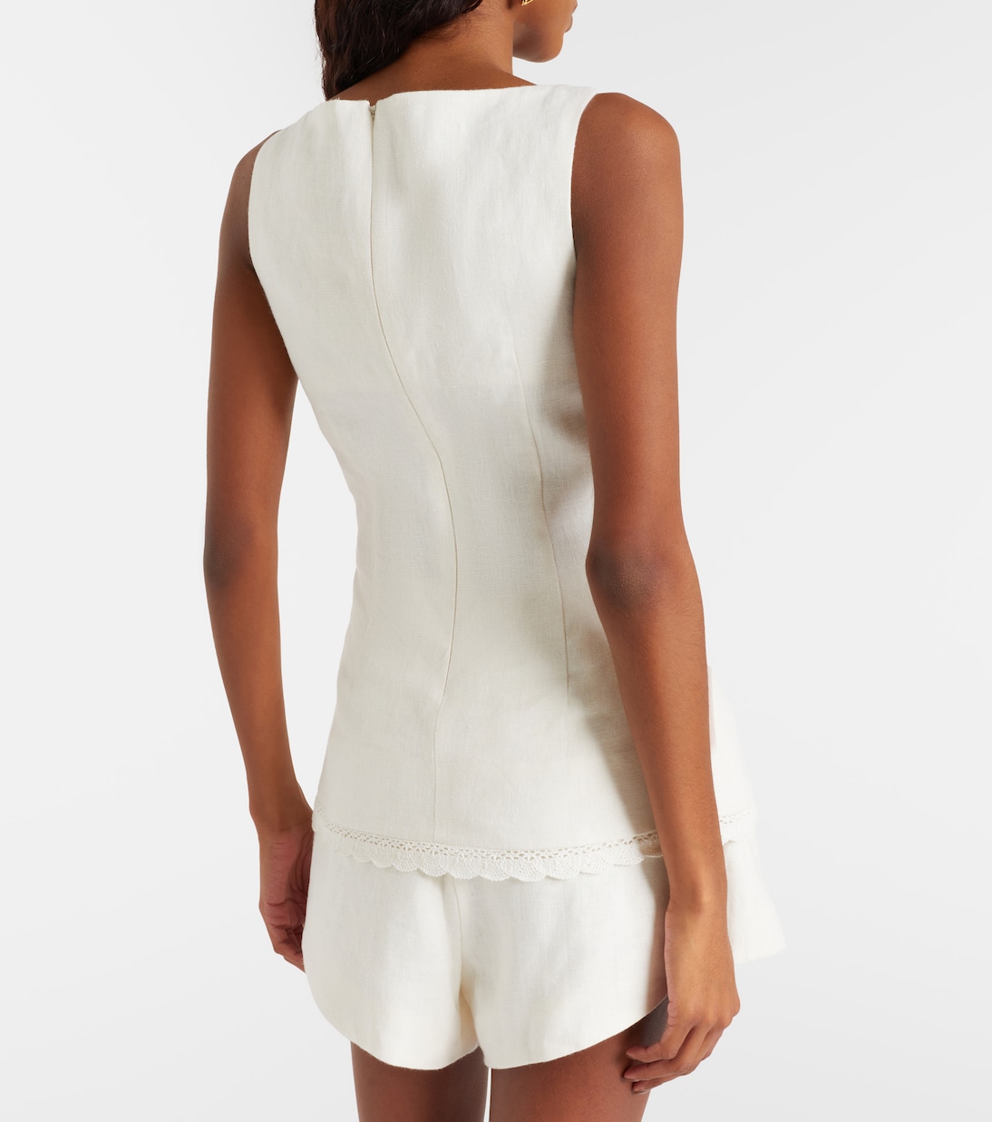 Effi scalloped linen tank top | Posse
