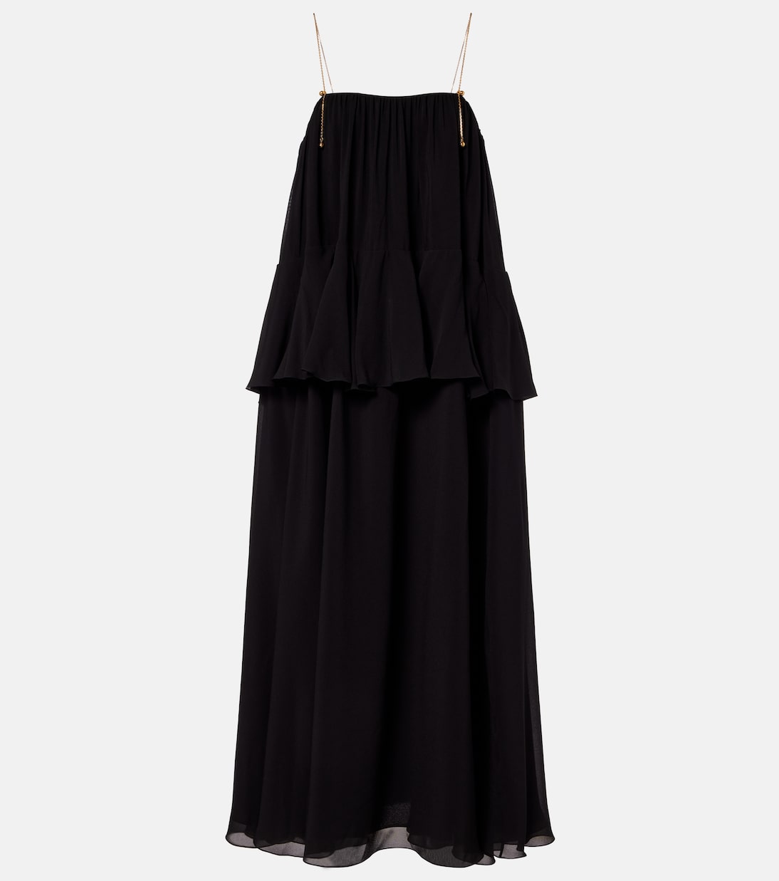 Abito lungo in georgette di seta  | Chloé