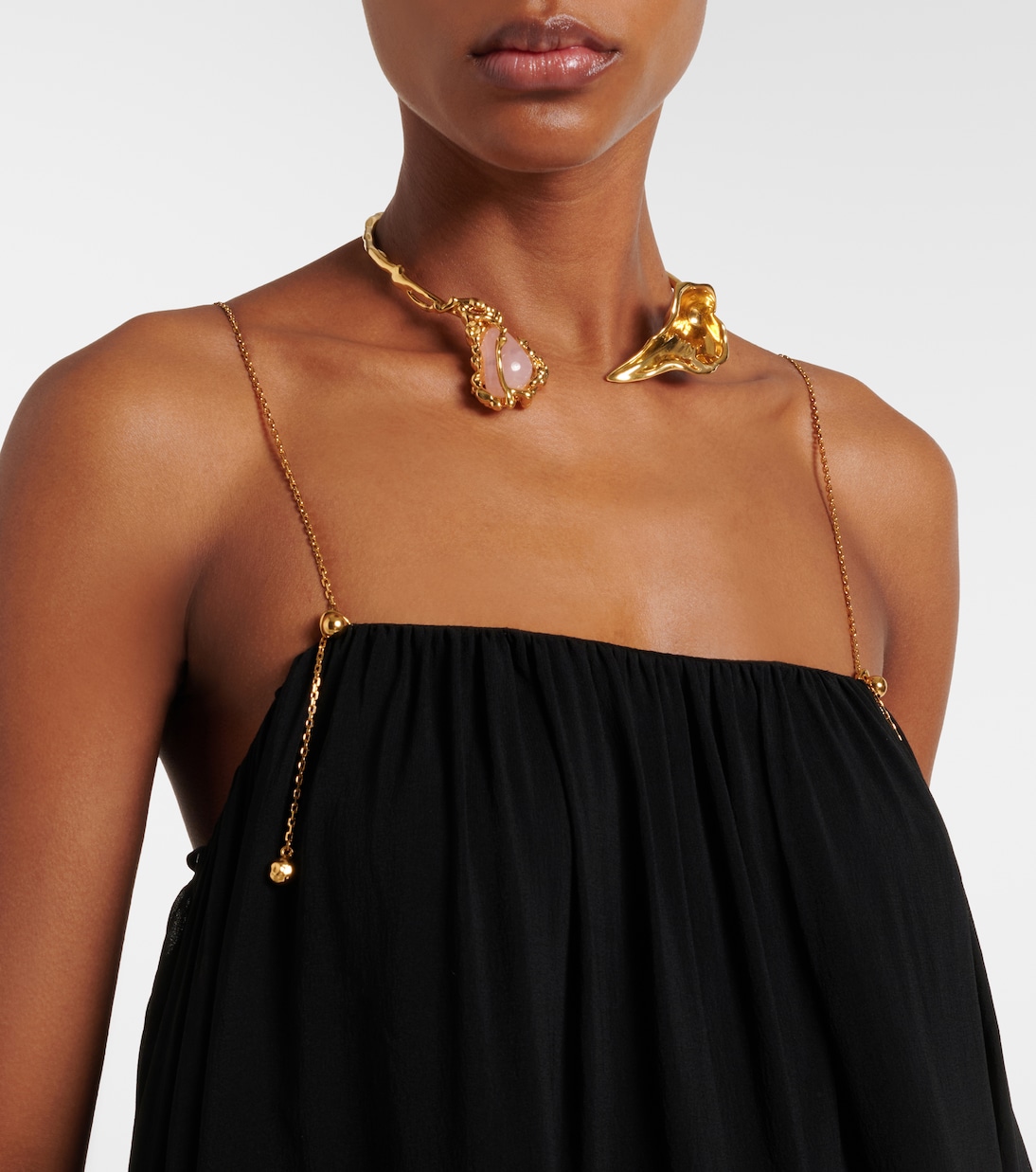 Abito lungo in georgette di seta  | Chloé