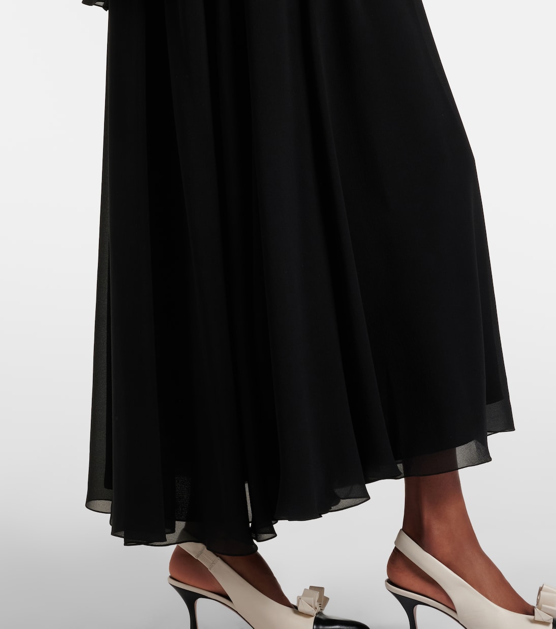 Abito lungo in georgette di seta  | Chloé