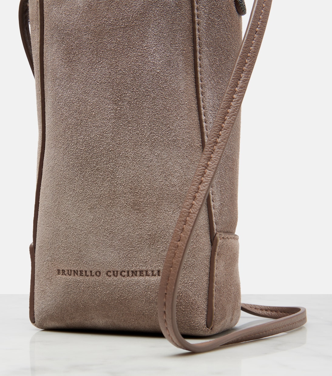 Schultertasche Monili aus Veloursleder | Brunello Cucinelli