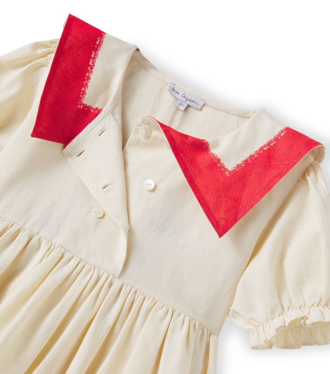 Bedrucktes Kleid Pearl aus Baumwolle und Leinen | Bebe Organic