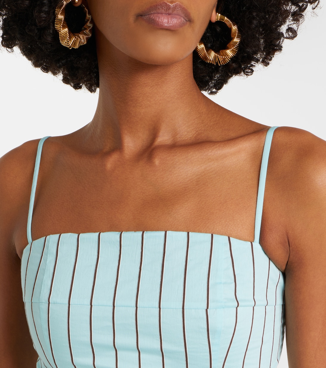 Federico striped cotton-blend crop top | Staud