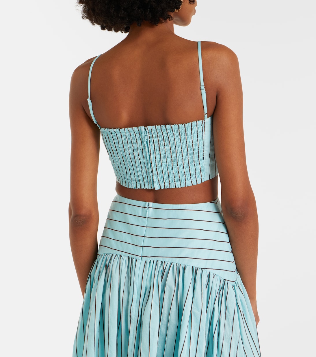 Federico striped cotton-blend crop top | Staud