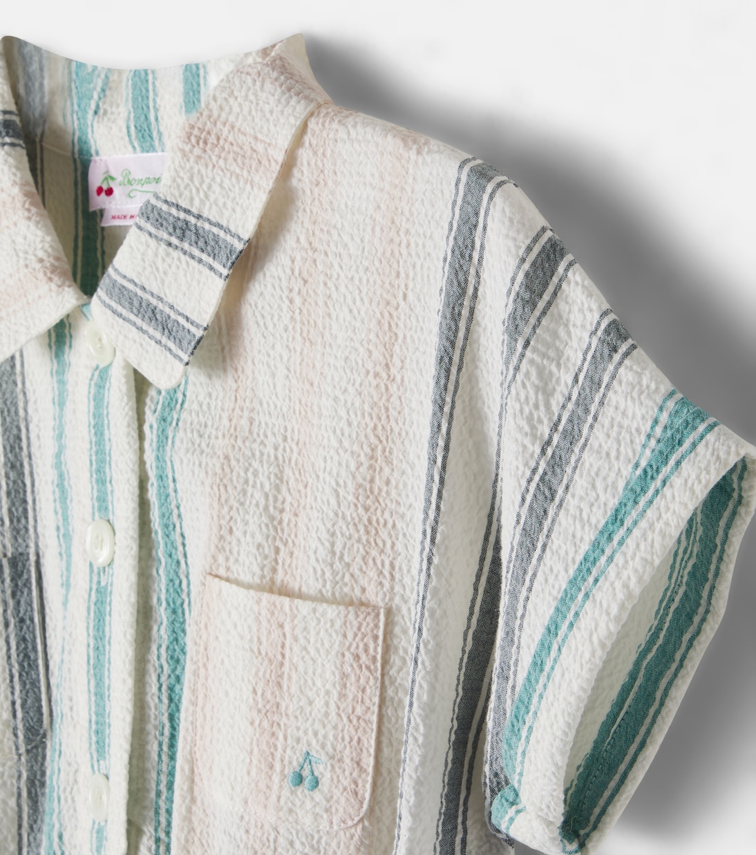 Robe chemise Gisele en seersucker de coton | Bonpoint