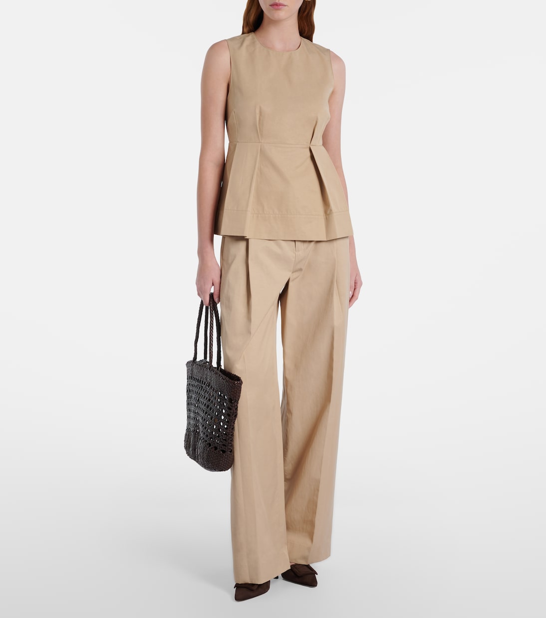 Pleated peplum top | Vince