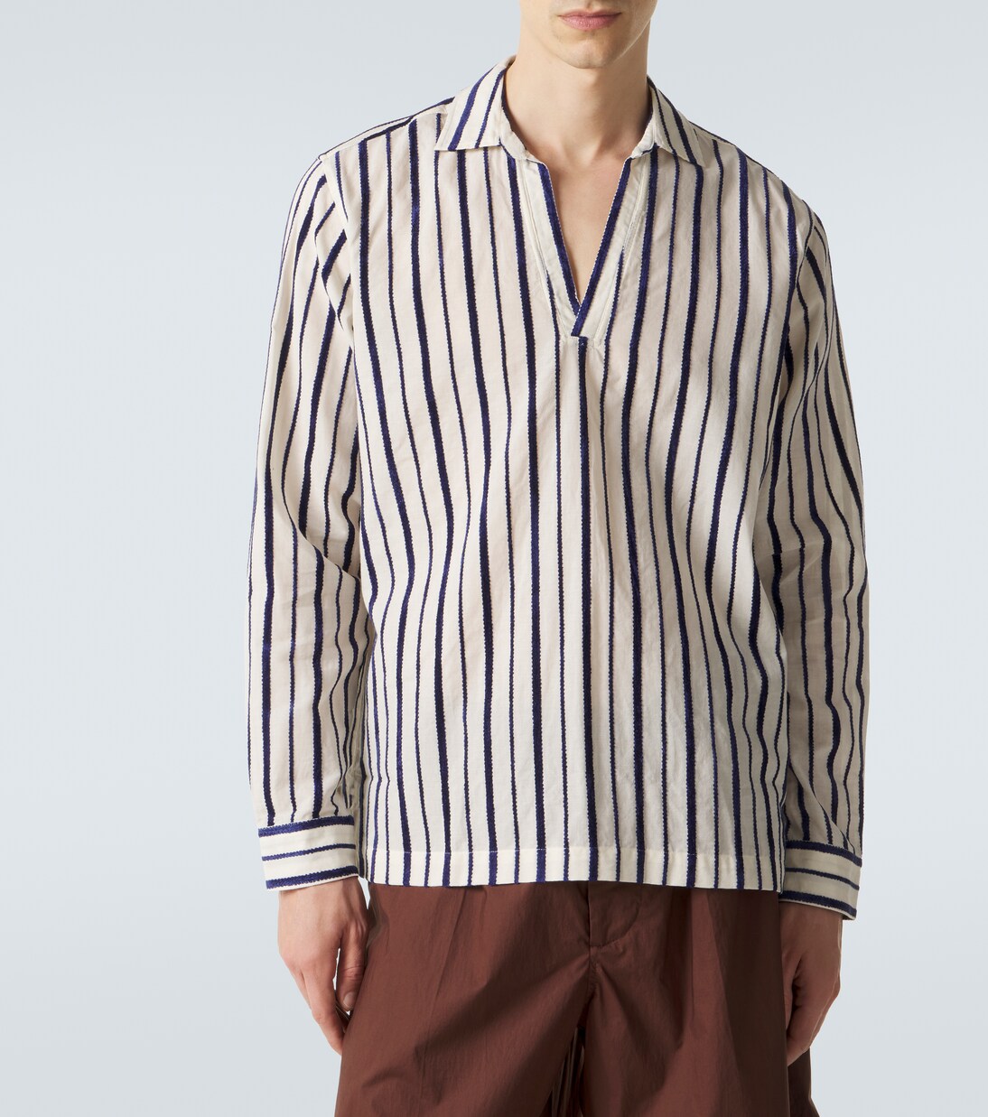 Ridley striped cotton-blend shirt | Orlebar Brown