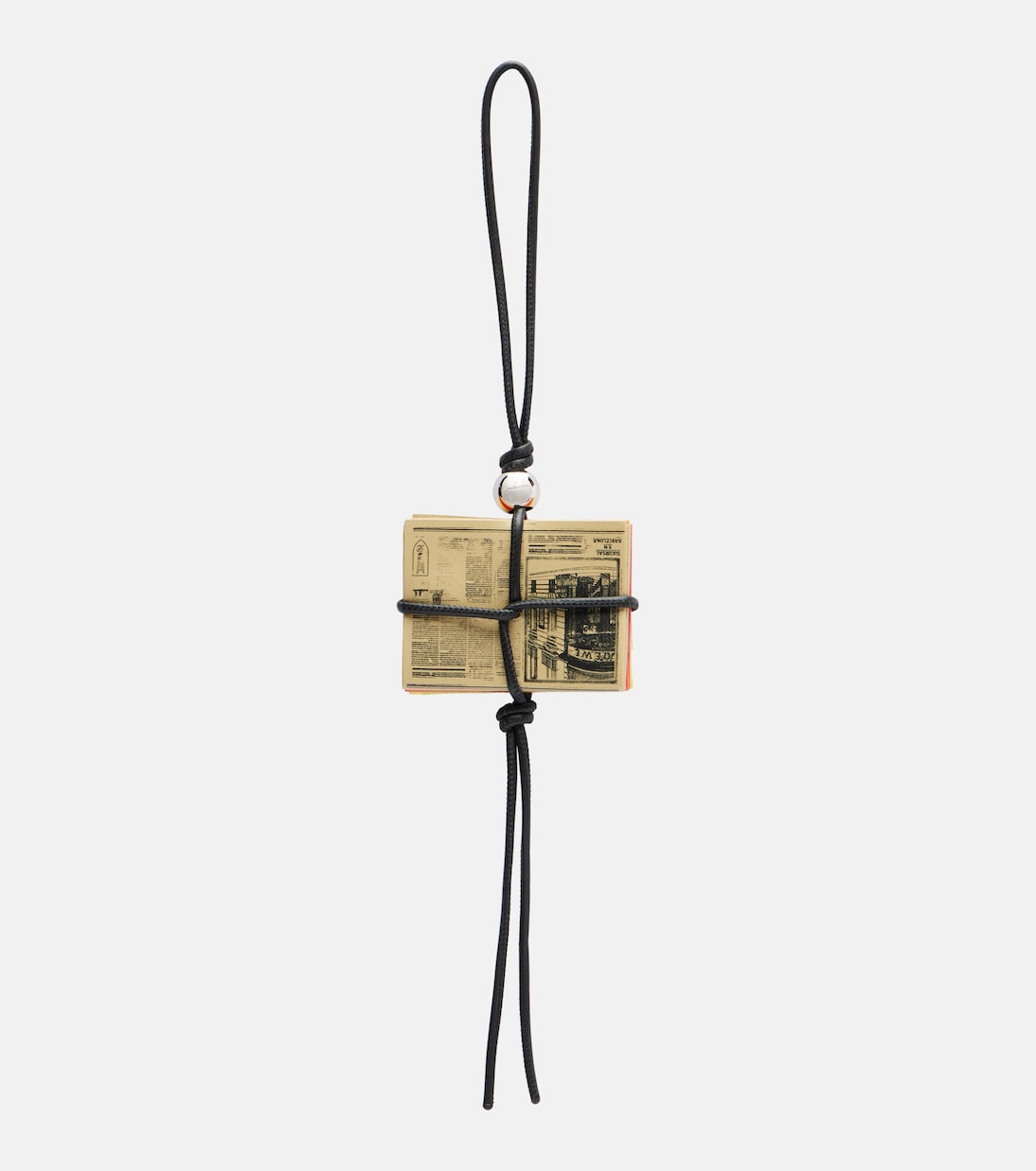 Newspaper leather bag charm | Loewe