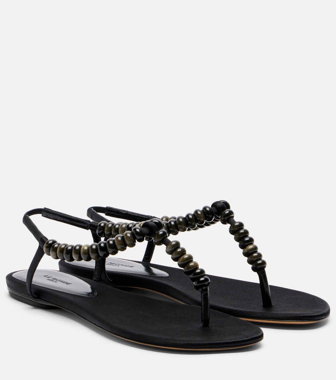 Beaded satin thong sandals | Le Monde Béryl