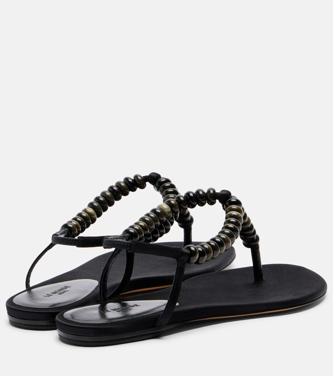 Beaded satin thong sandals | Le Monde Béryl