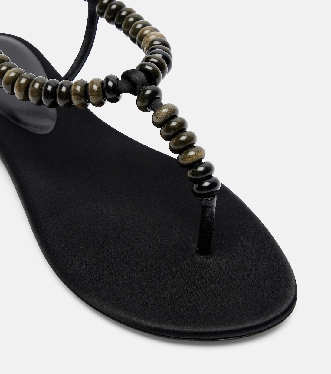 Beaded satin thong sandals | Le Monde Béryl